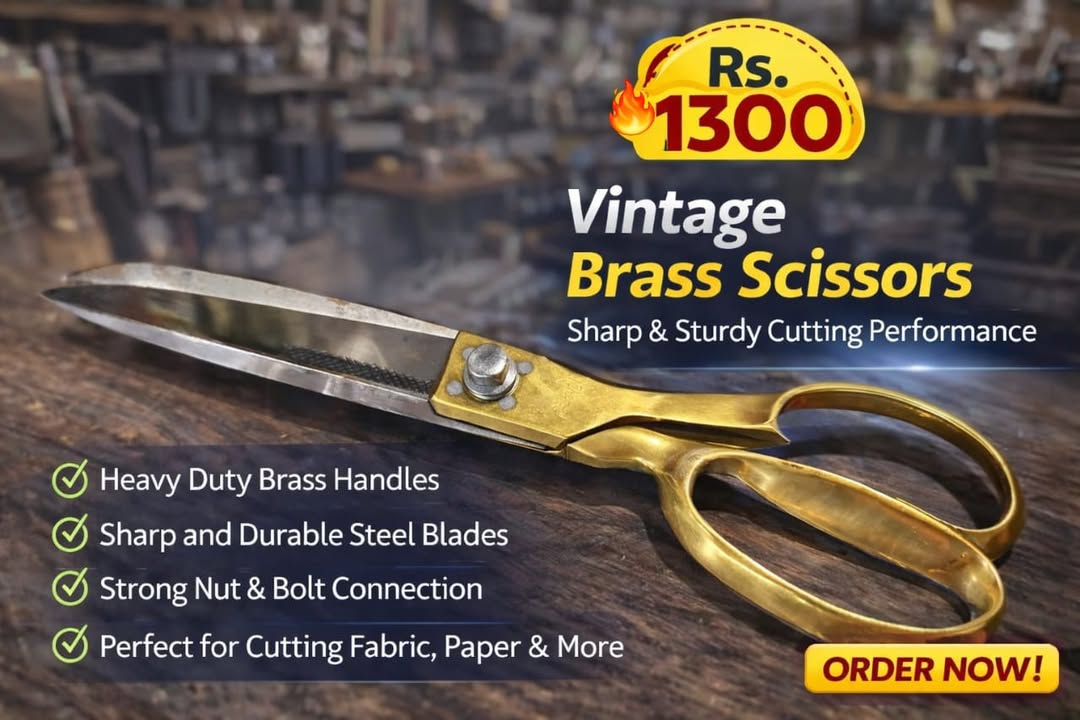 WhatsApp Image 2026-07-06 at 11.51.31 AM 🔥 Vintage Brass Scissors - Image 1